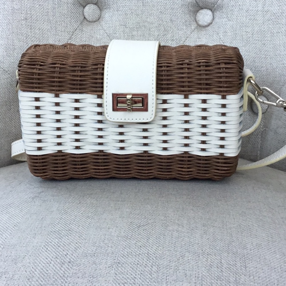Talbots Rattan and Leather Shoulder Bag